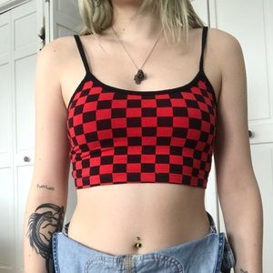 checkered crop top